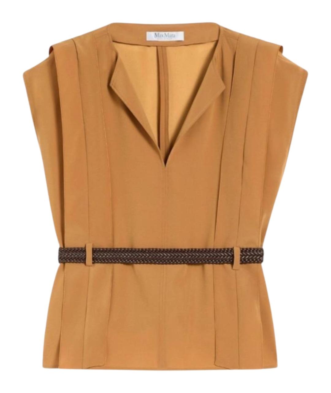 MAX MARA Бежевая ацетатная блузы, фото 1