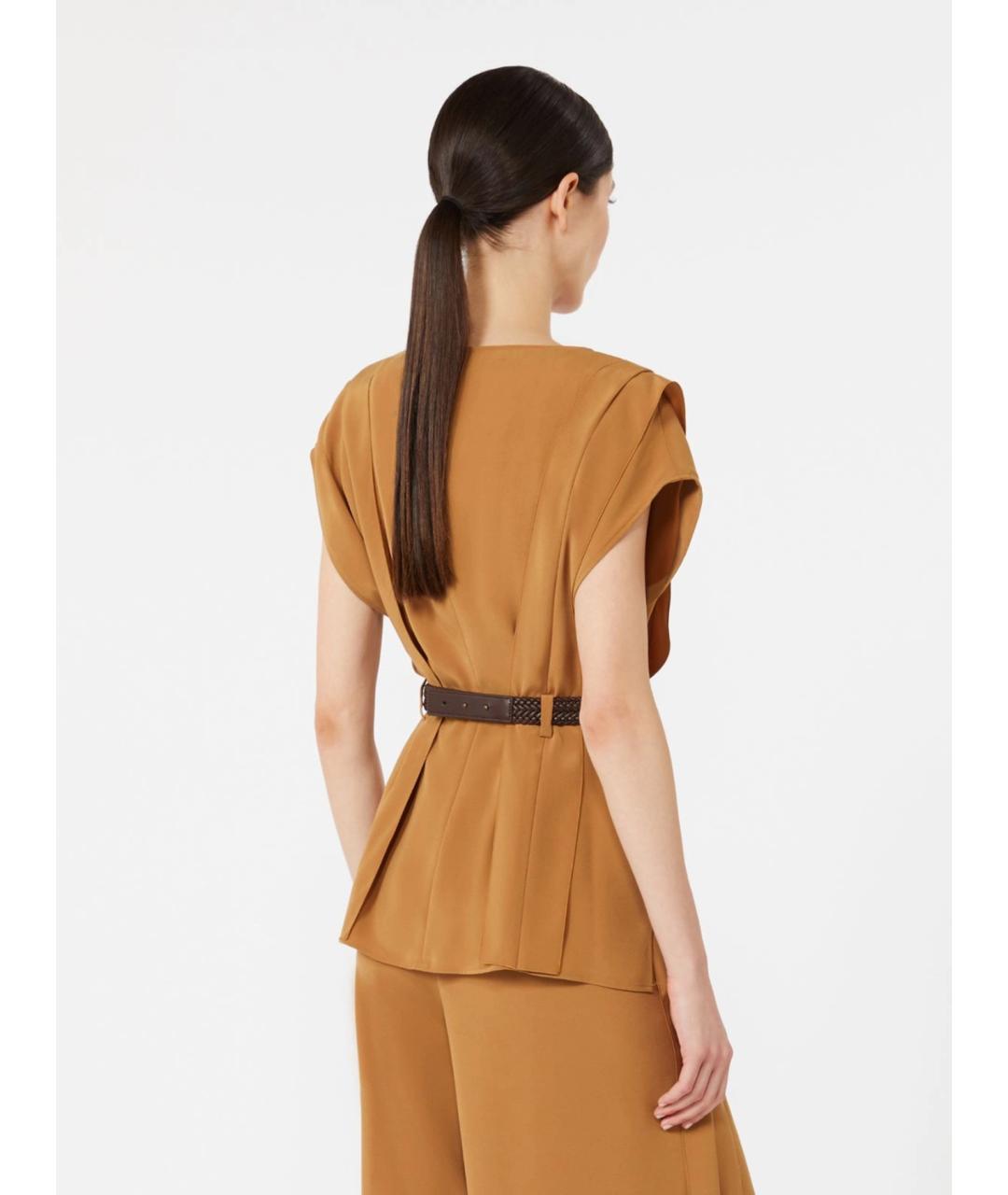 MAX MARA Бежевая ацетатная блузы, фото 4