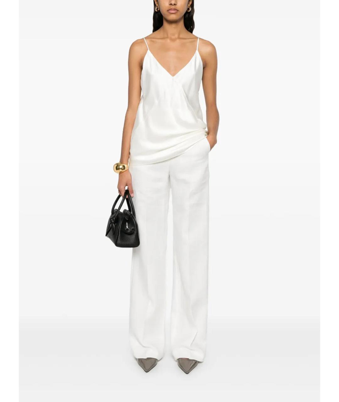 MAX MARA Белая шелковая майка, фото 5