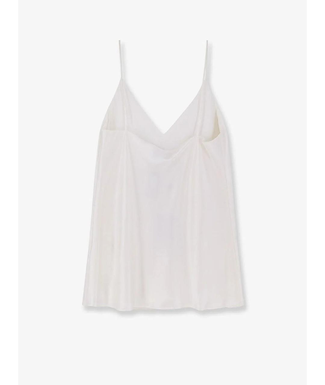 MAX MARA Белая шелковая майка, фото 2