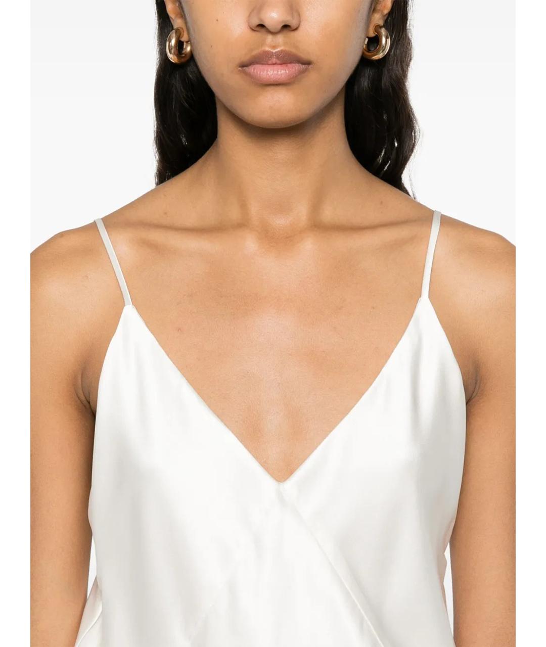 MAX MARA Белая шелковая майка, фото 3