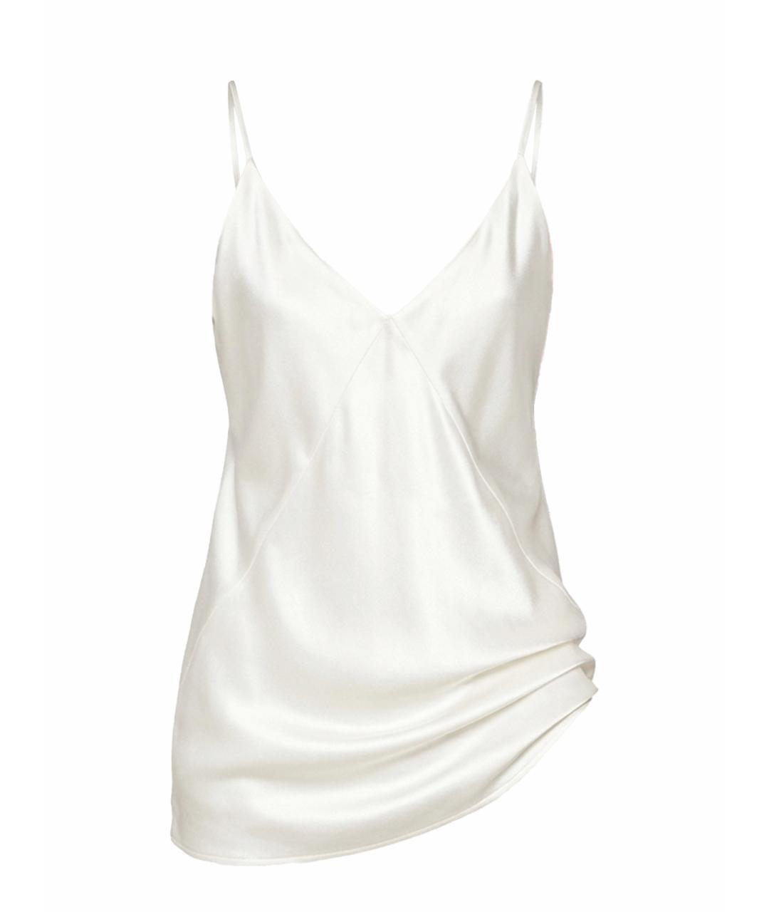 MAX MARA Белая шелковая майка, фото 1