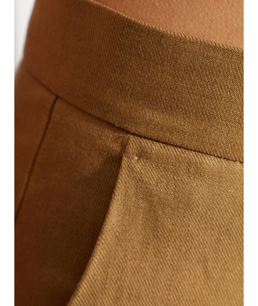 MAX MARA Бежевые льняные брюки широкие, фото 4