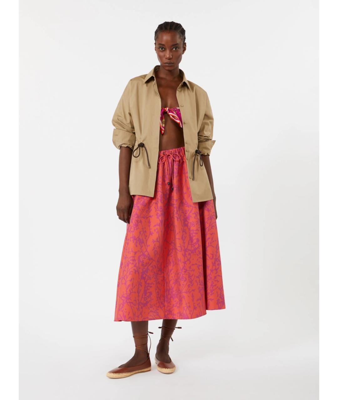 MAX MARA Мульти хлопковая юбка миди, фото 2