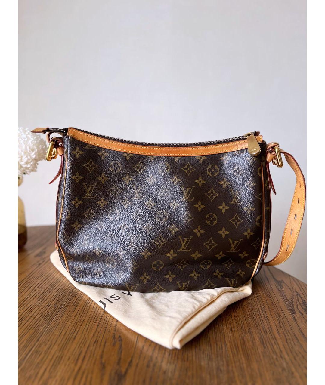 LOUIS VUITTON Коричневая кожаная сумка через плечо, фото 3