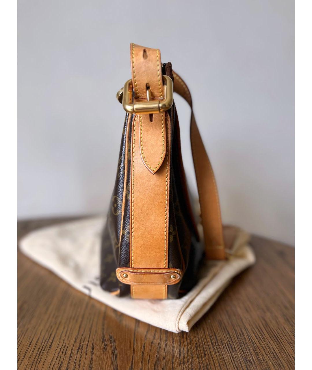 LOUIS VUITTON Коричневая кожаная сумка через плечо, фото 5