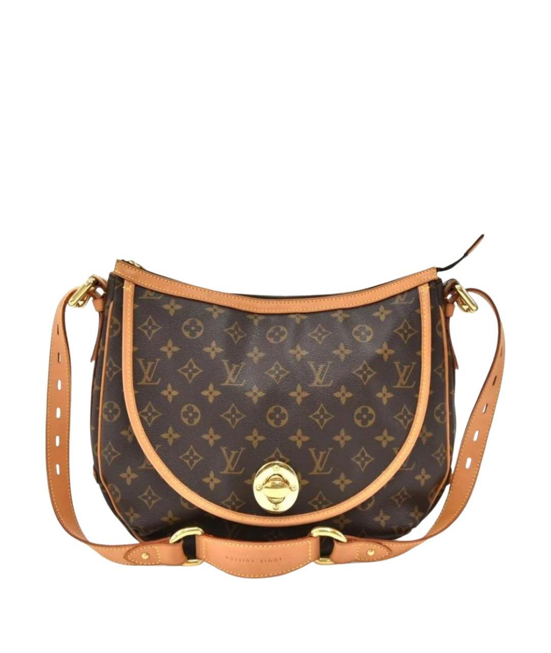 LOUIS VUITTON Коричневая кожаная сумка через плечо, фото 1