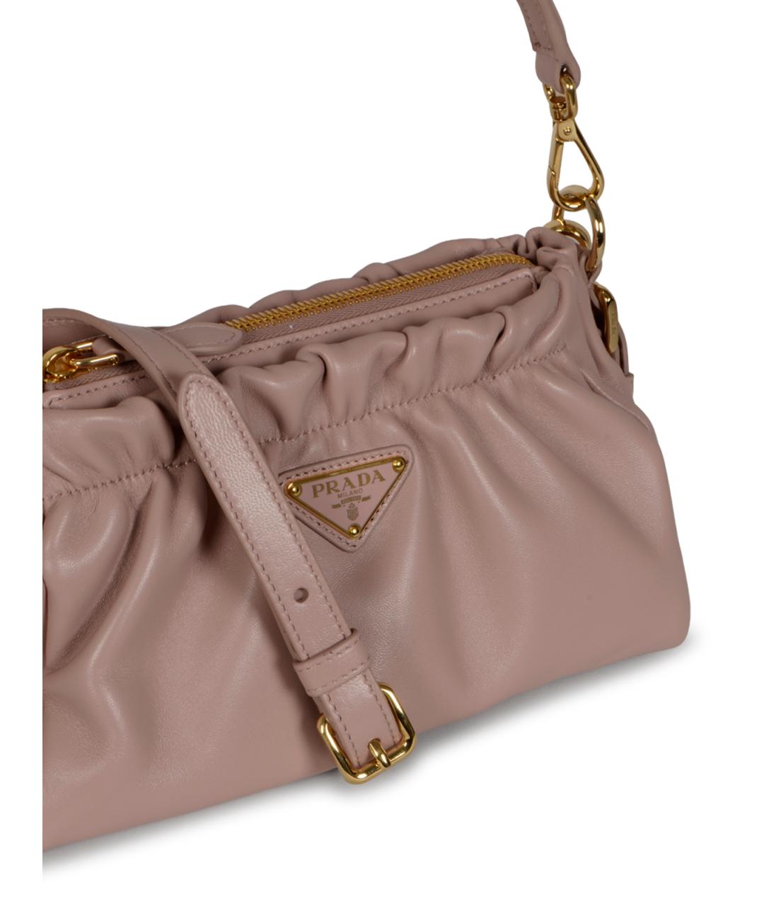 PRADA Розовая кожаная сумка через плечо, фото 4