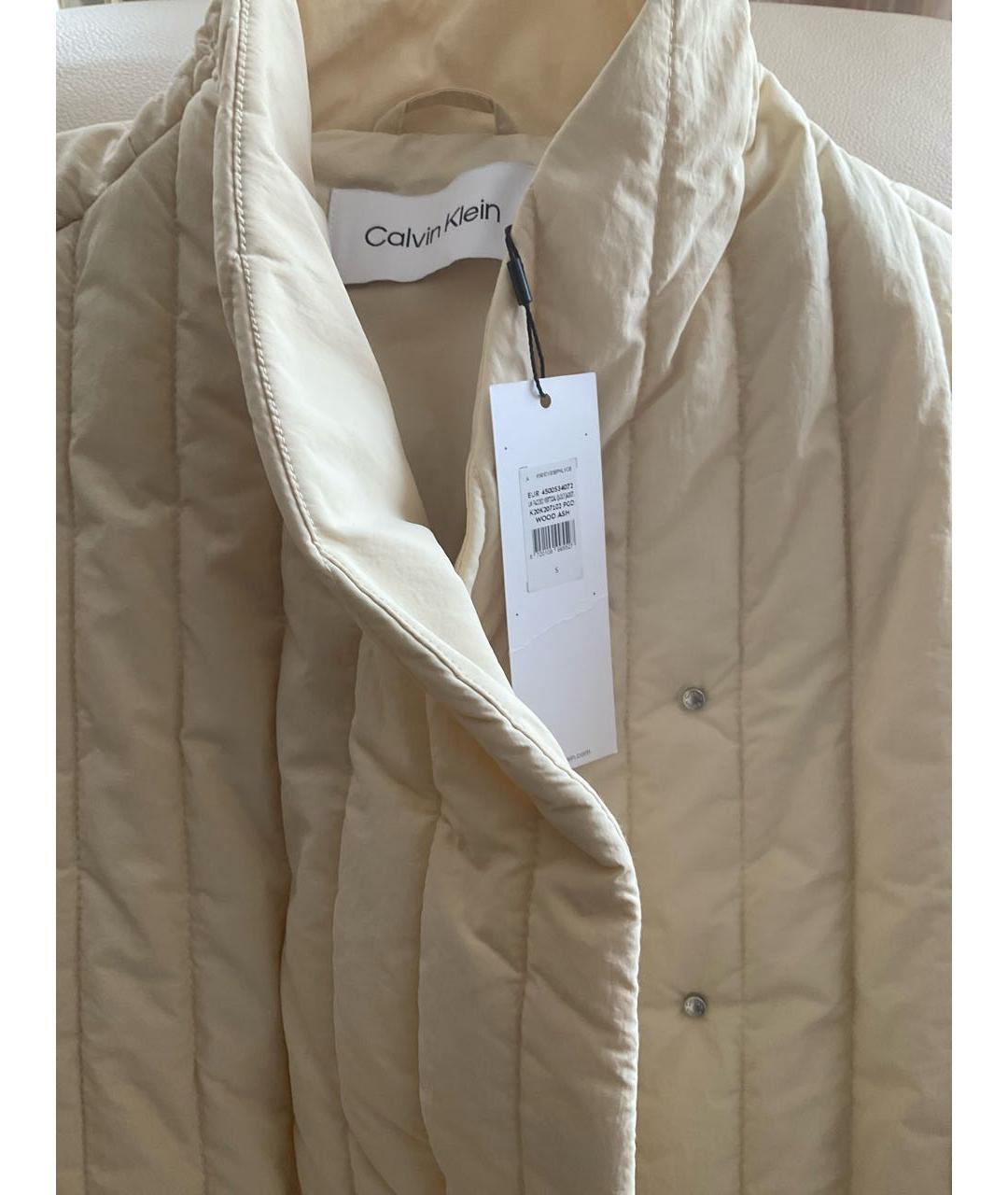 CALVIN KLEIN Бежевая полиамидовая куртка, фото 3
