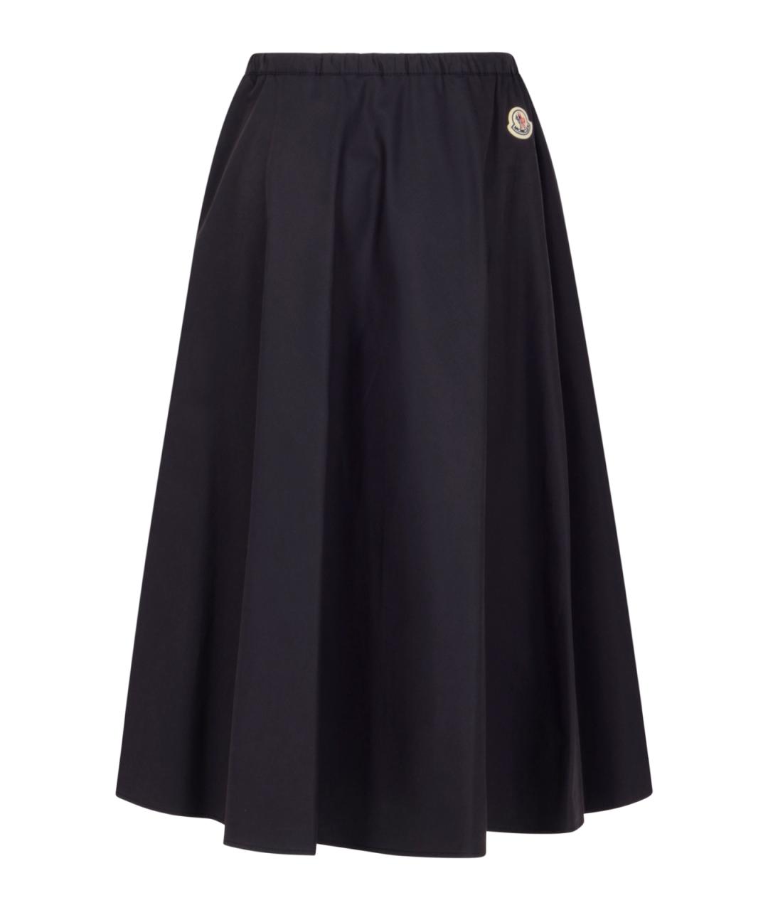MONCLER Темно-синяя синтетическая юбка миди, фото 2