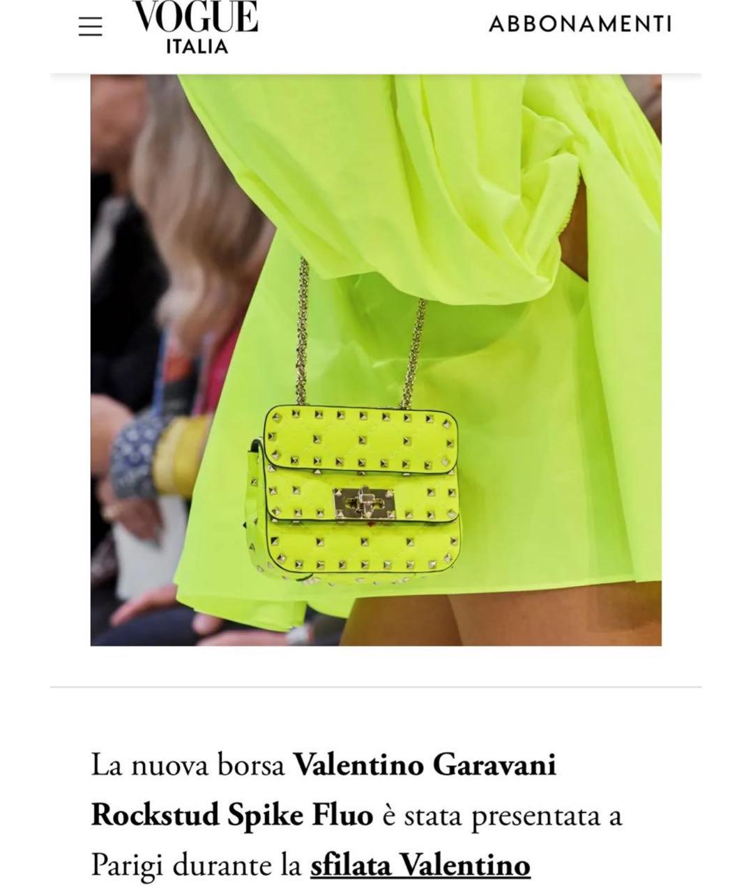 VALENTINO Желтая кожаная сумка через плечо, фото 2