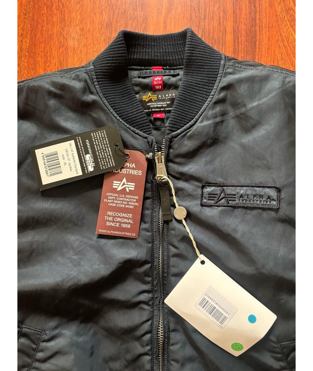 ALPHA INDUSTRIES Темно-синяя полиамидовая куртка, фото 3