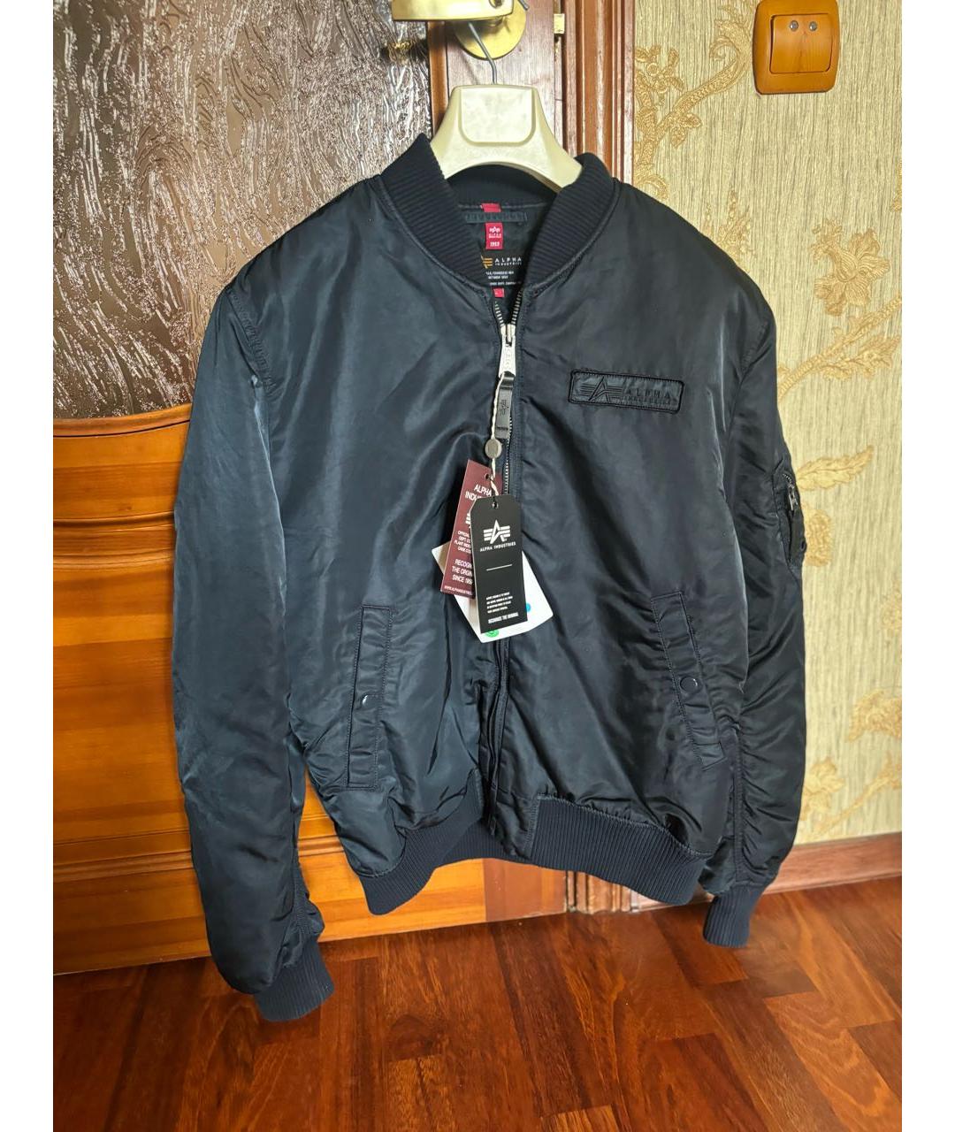 ALPHA INDUSTRIES Темно-синяя полиамидовая куртка, фото 9