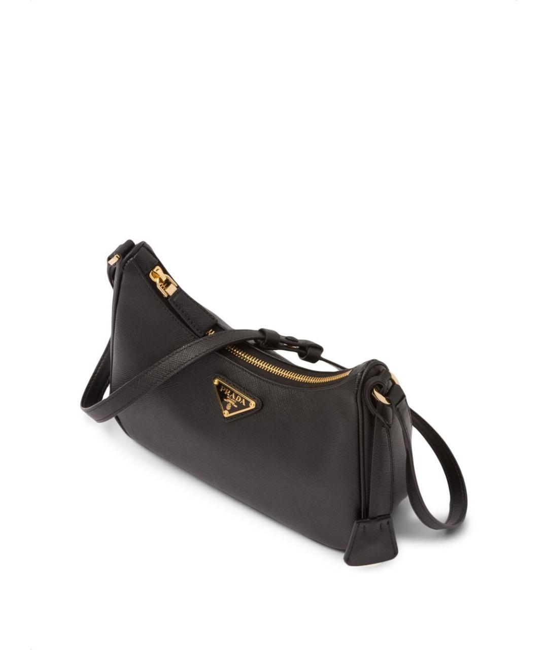 PRADA Черная кожаная сумка через плечо, фото 7