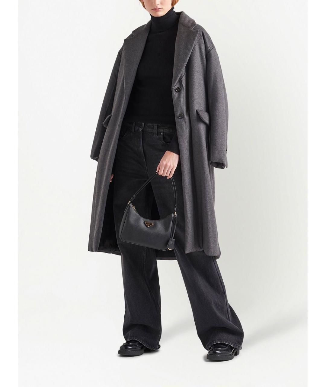 PRADA Черная кожаная сумка через плечо, фото 4