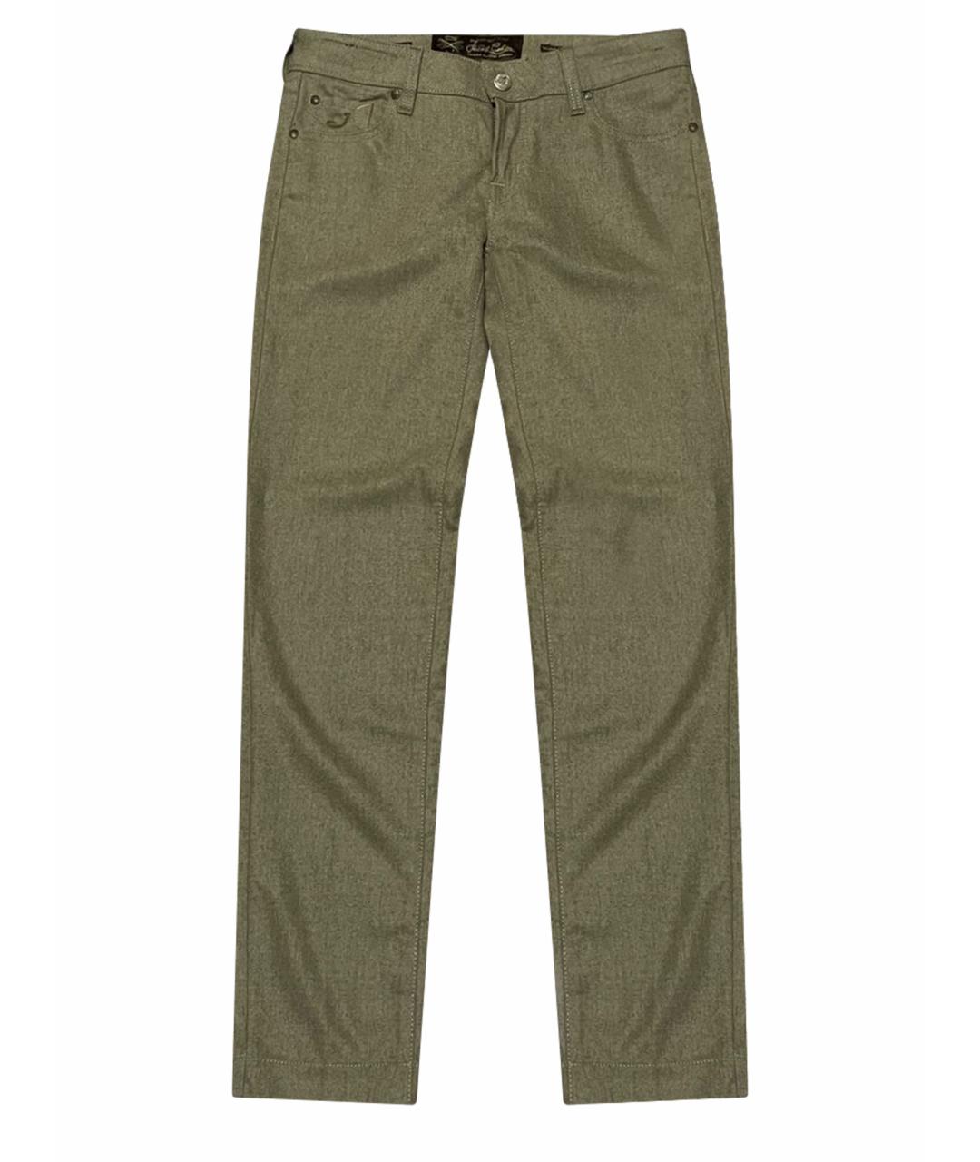 JACOB COHEN Бежевые шерстяные повседневные брюки, фото 1