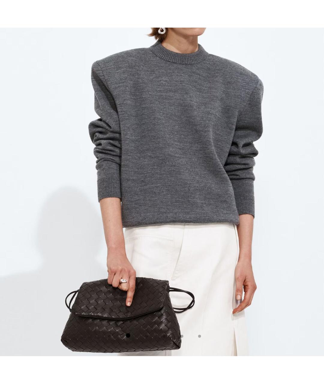 BOTTEGA VENETA Коричневая кожаная сумка с короткими ручками, фото 3