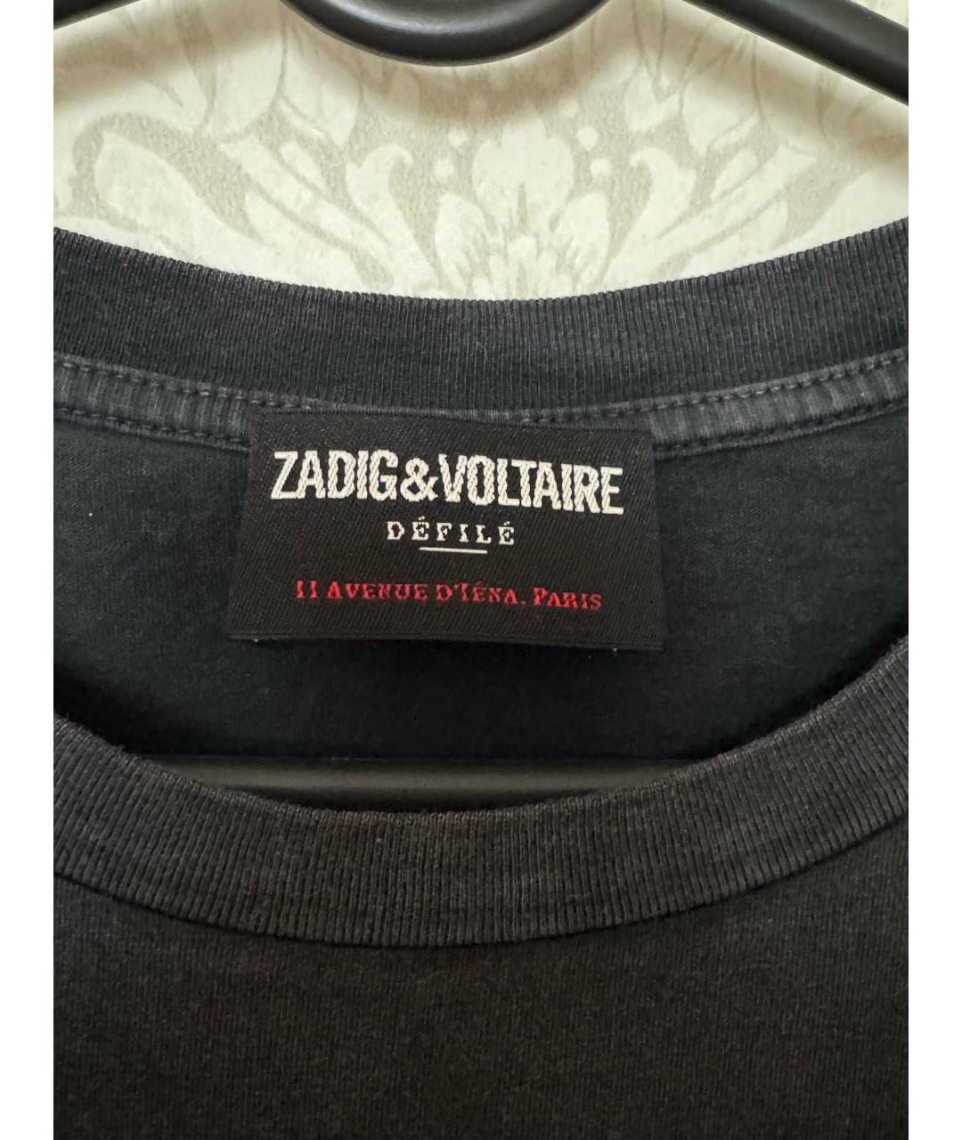 ZADIG & VOLTAIRE Антрацитовая хлопковая футболка, фото 4