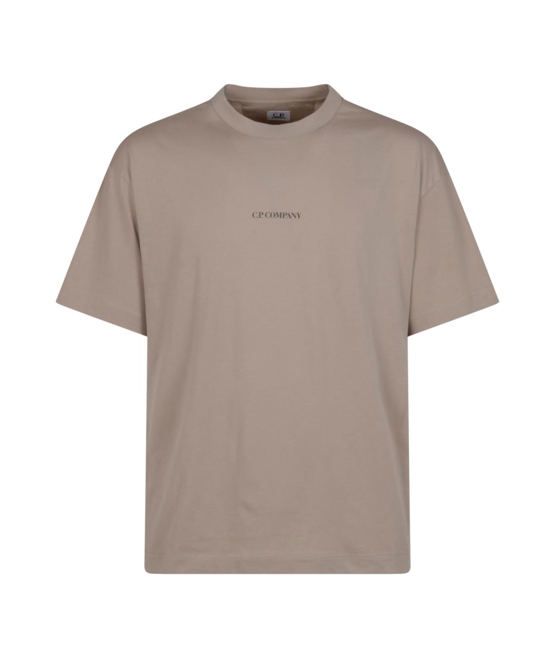 CP COMPANY Бежевая хлопковая футболка, фото 1
