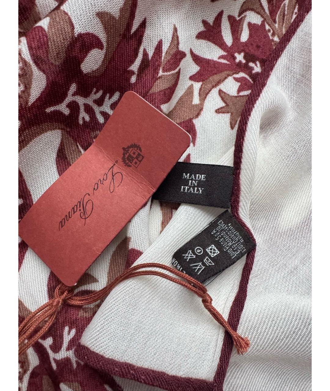 LORO PIANA Белый шерстяной платок, фото 3