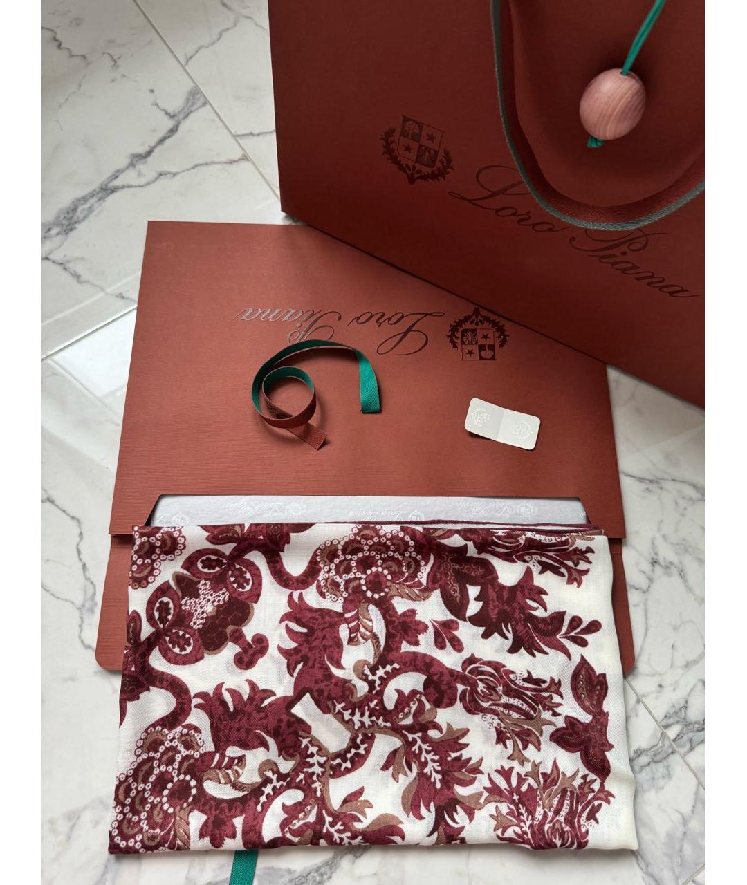 LORO PIANA Белый шерстяной платок, фото 2