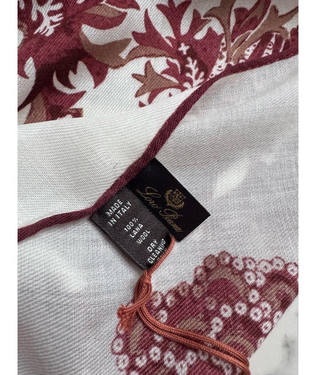 LORO PIANA Белый шерстяной платок, фото 4