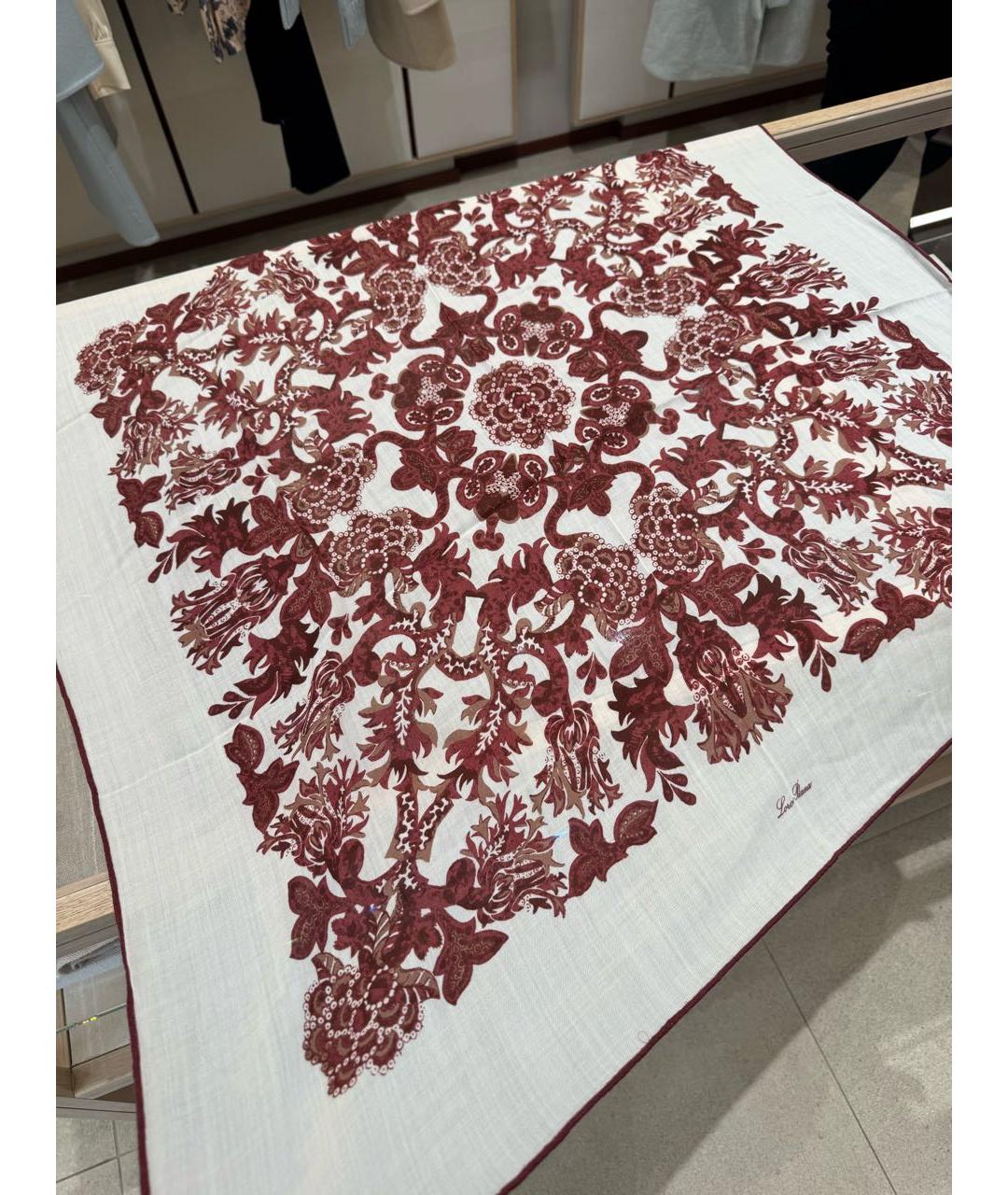 LORO PIANA Белый шерстяной платок, фото 8