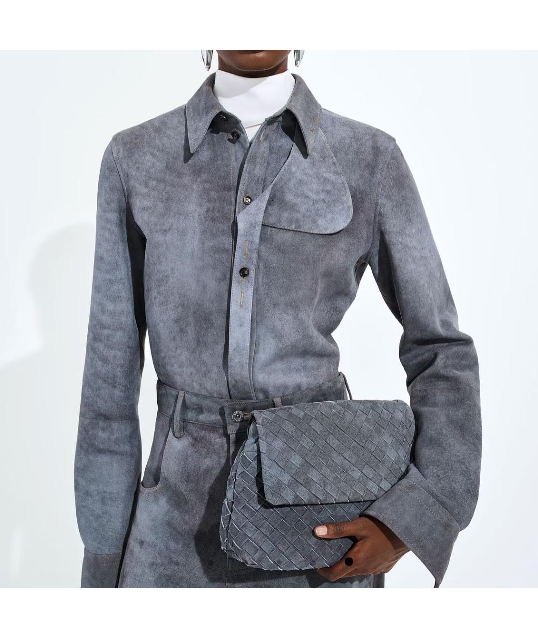 BOTTEGA VENETA Замшевая сумка с короткими ручками, фото 4