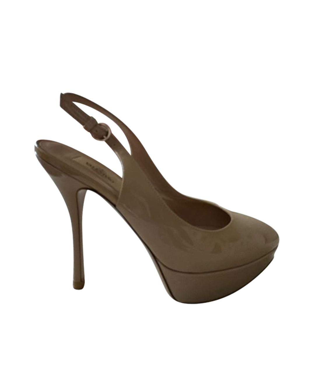 VALENTINO Бежевые туфли из лакированной кожи, фото 1