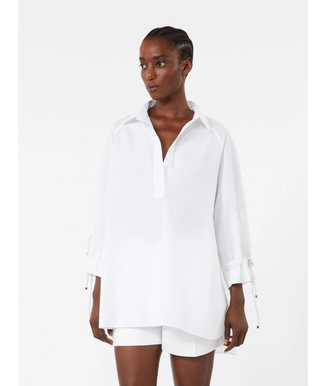 MAX MARA Белая хлопковая туника, фото 3