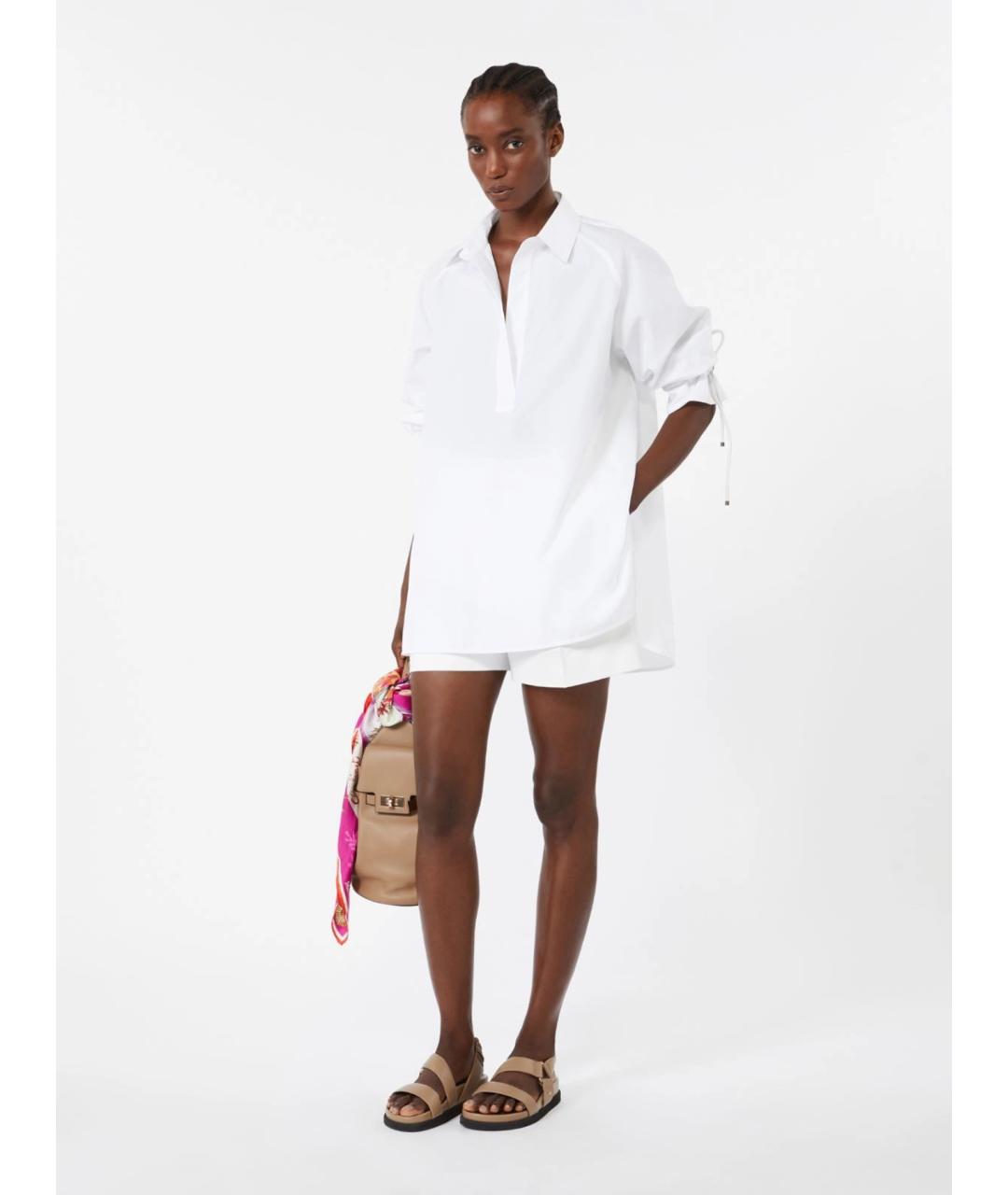 MAX MARA Белая хлопковая туника, фото 2