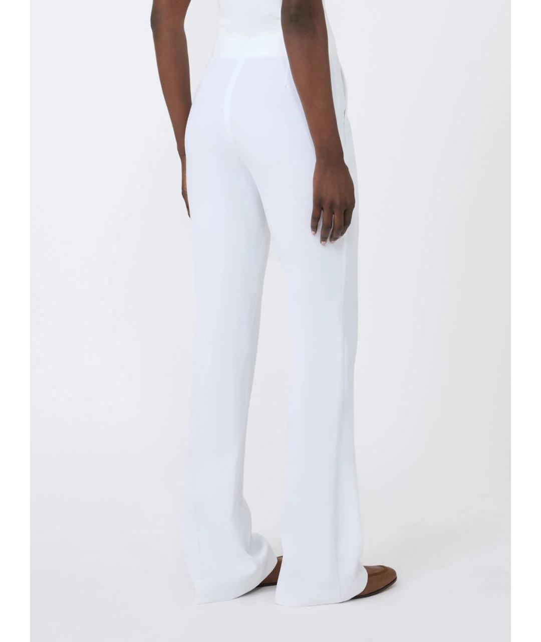 MAX MARA Белые хлопковые прямые брюки, фото 4