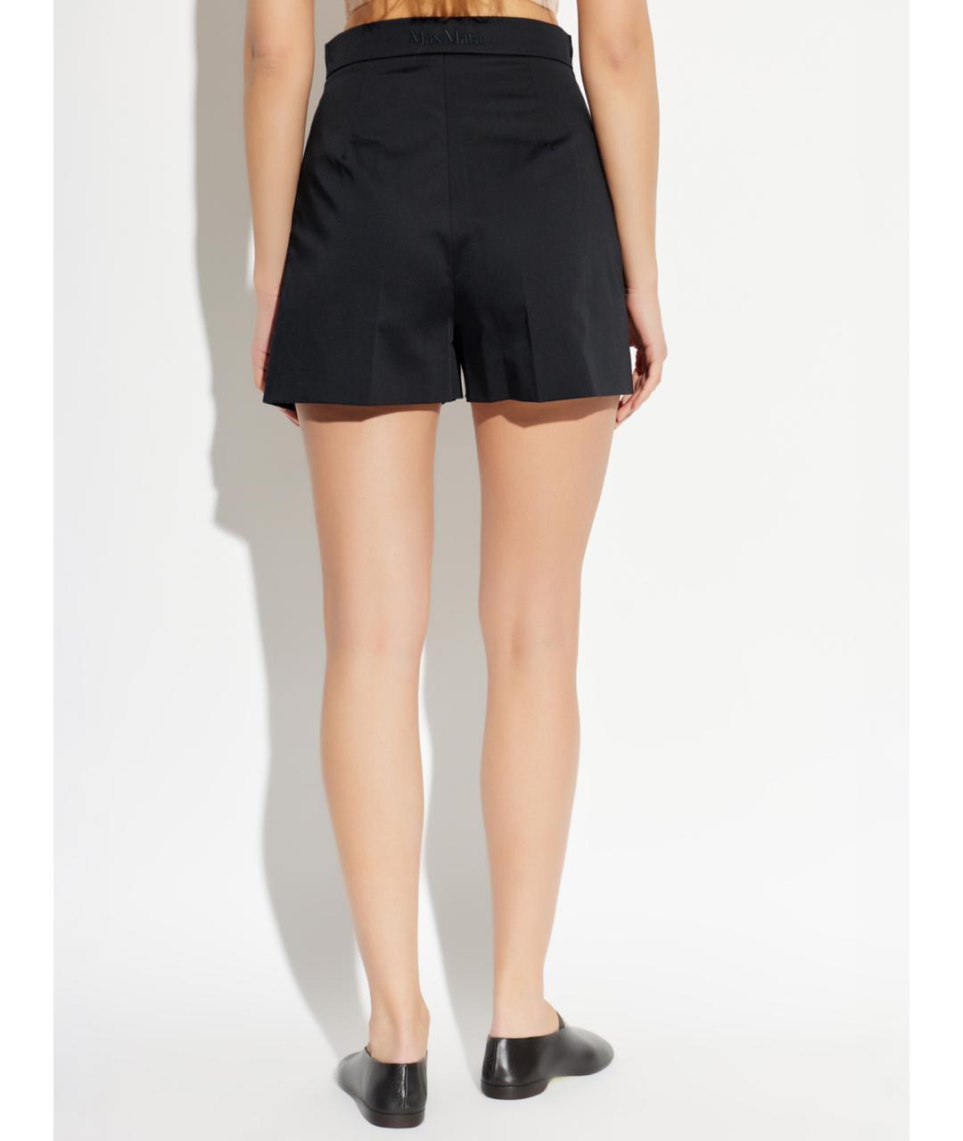 MAX MARA Черные хлопковые шорты, фото 3