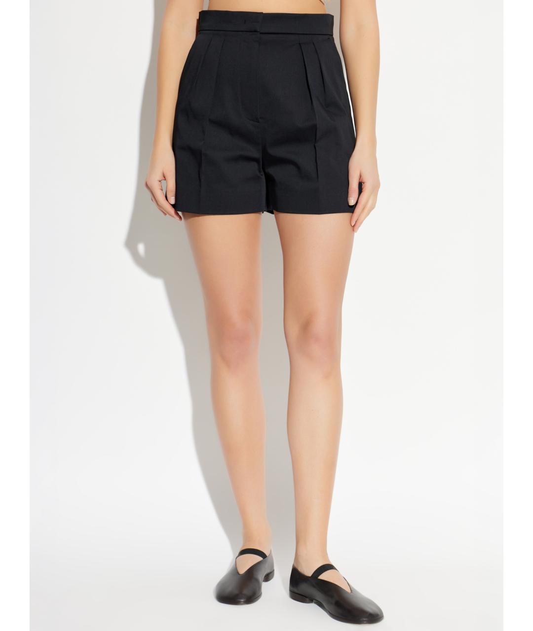 MAX MARA Черные хлопковые шорты, фото 2
