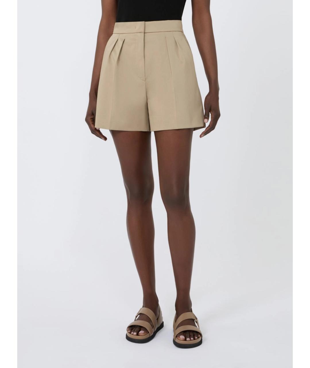 MAX MARA Бежевые хлопковые шорты, фото 2