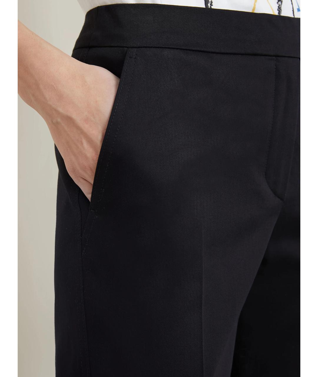 MAX MARA Черные хлопковые прямые брюки, фото 5