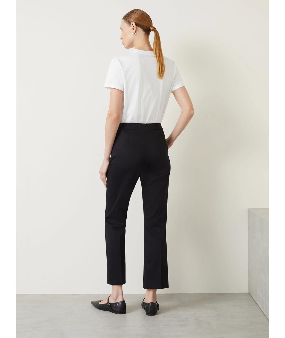 MAX MARA Черные хлопковые прямые брюки, фото 3