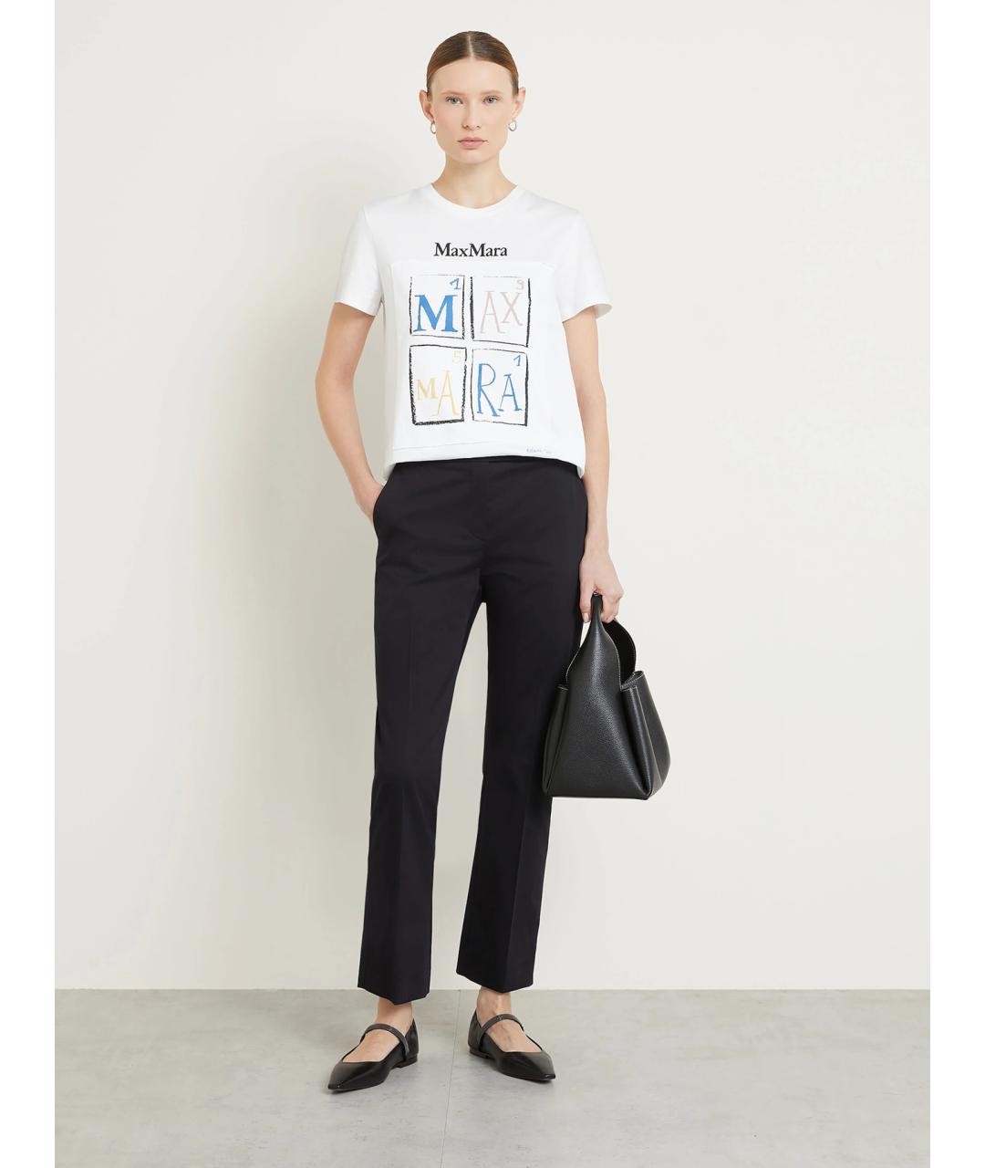 MAX MARA Черные хлопковые прямые брюки, фото 2