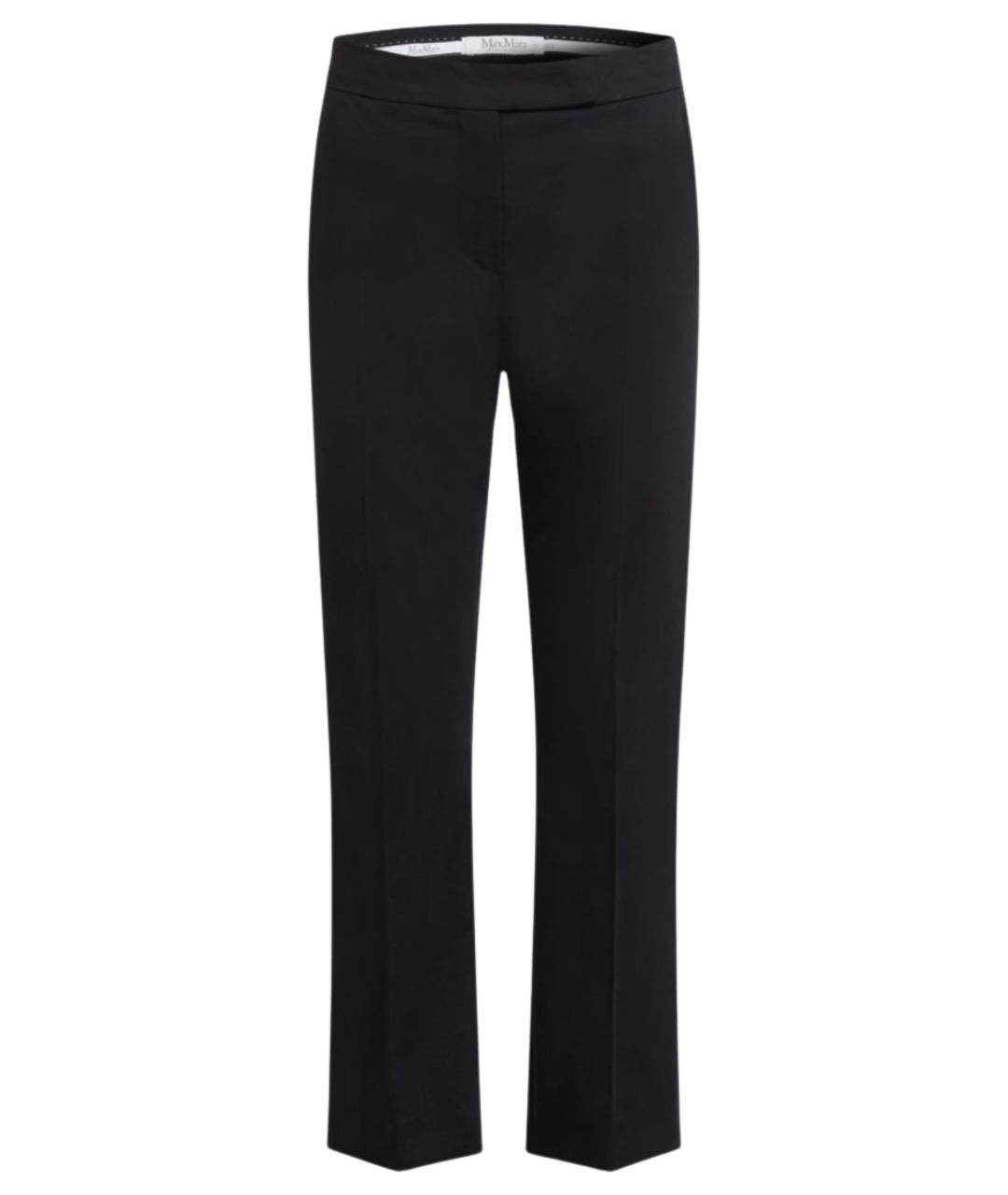 MAX MARA Черные хлопковые прямые брюки, фото 1
