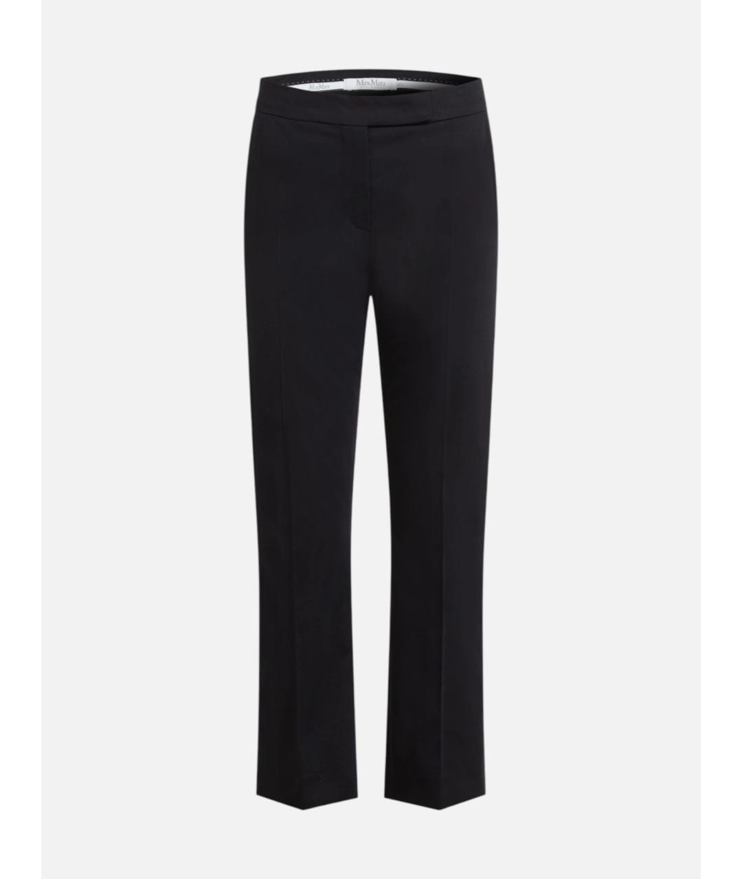 MAX MARA Черные хлопковые прямые брюки, фото 6