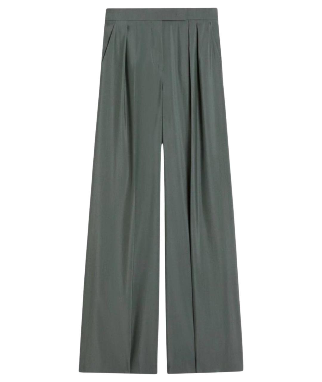 MAX MARA Зеленые шерстяные брюки широкие, фото 1