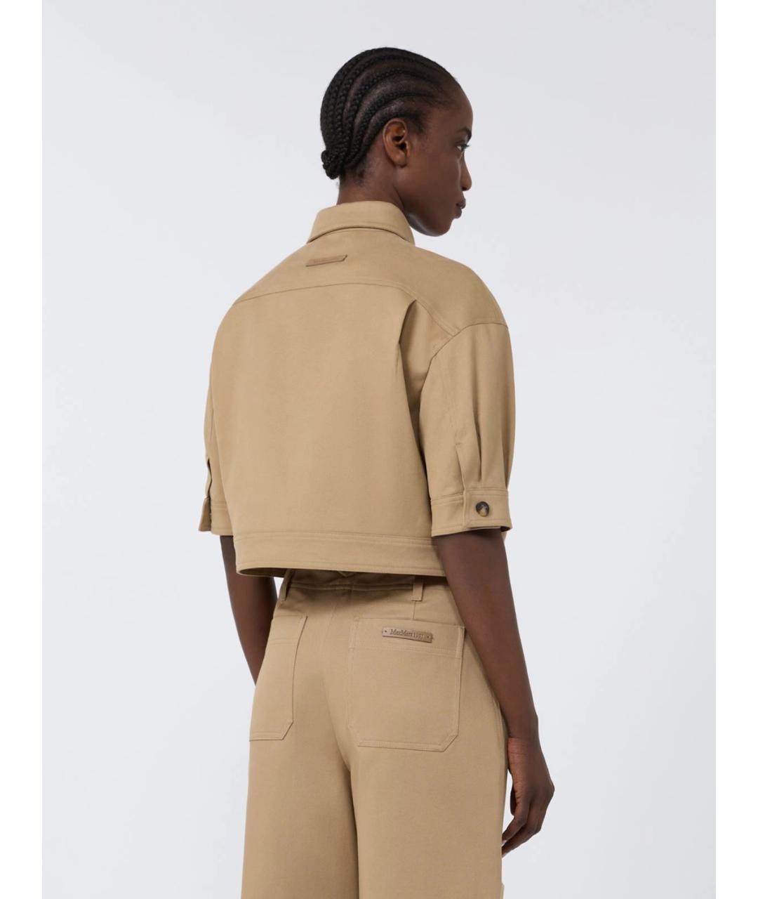 MAX MARA Бежевая хлопковая куртка, фото 3