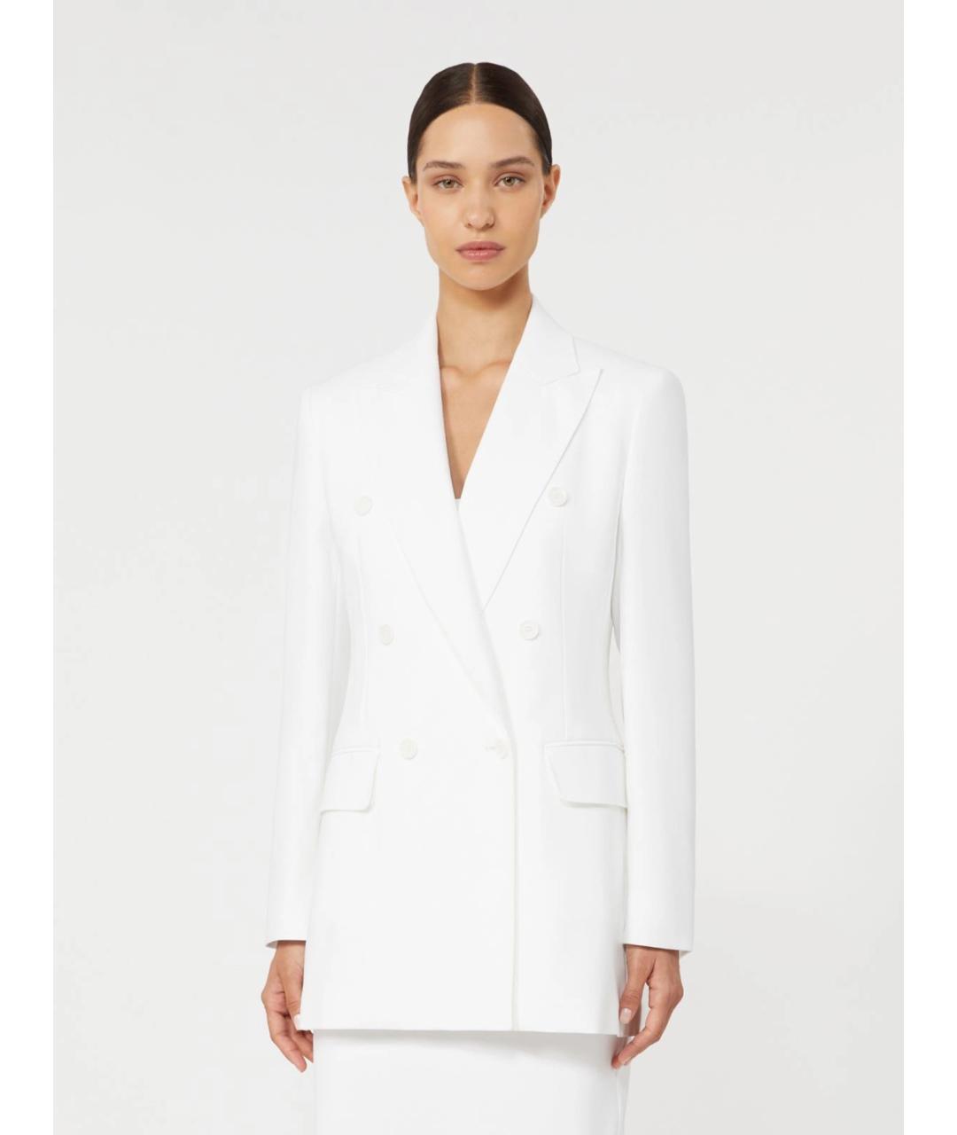 MAX MARA Белый хлопковый жакет/пиджак, фото 3