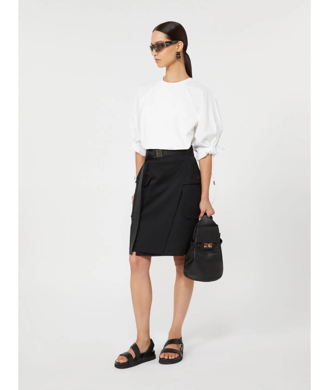 MAX MARA Черная хлопковая юбка мини, фото 2