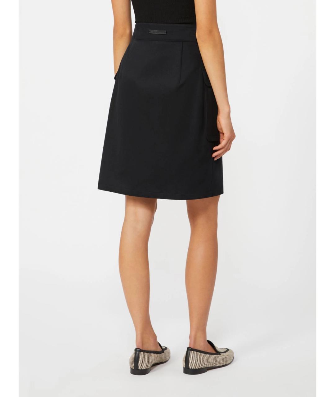 MAX MARA Черная хлопковая юбка мини, фото 4