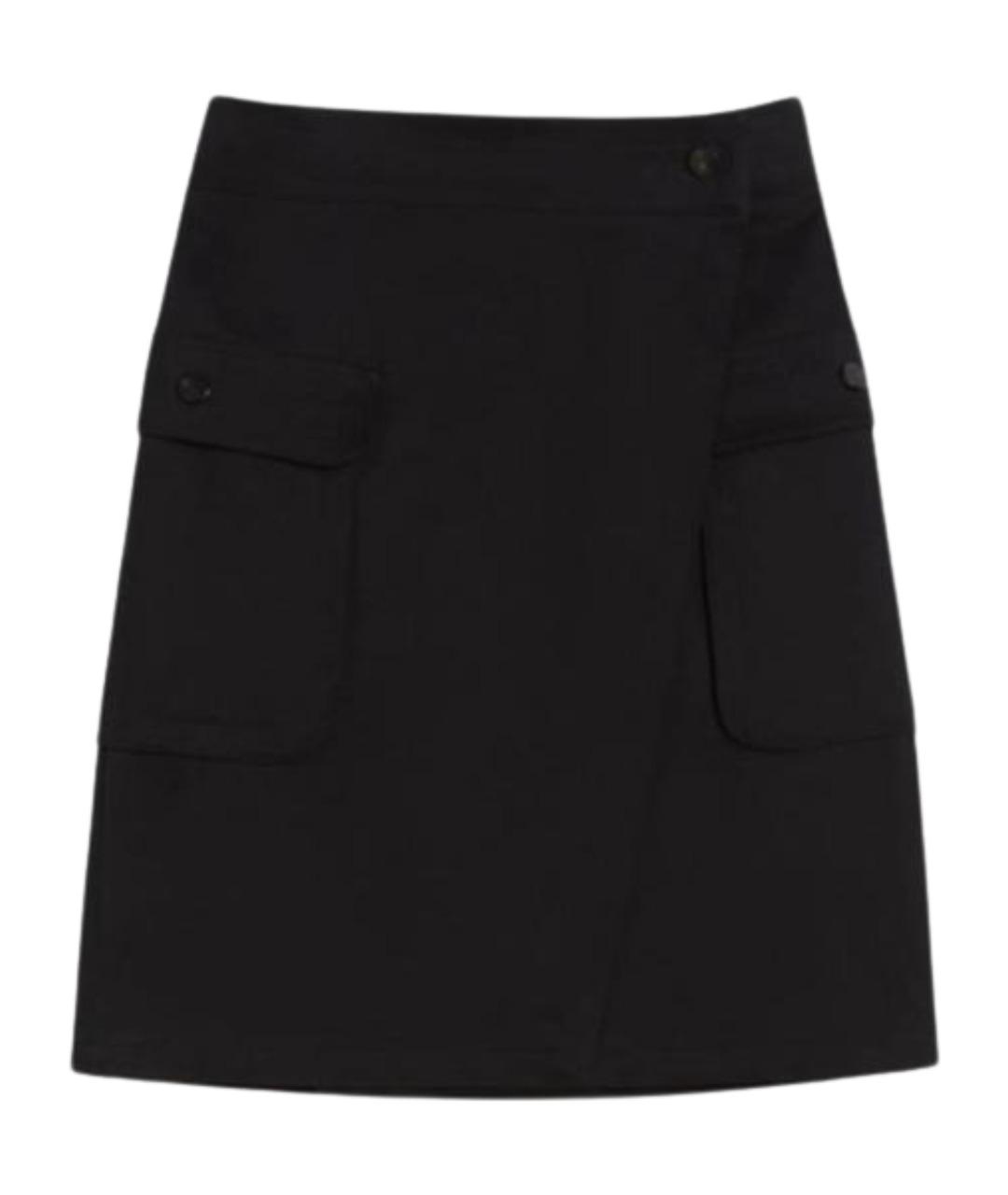 MAX MARA Черная хлопковая юбка мини, фото 1