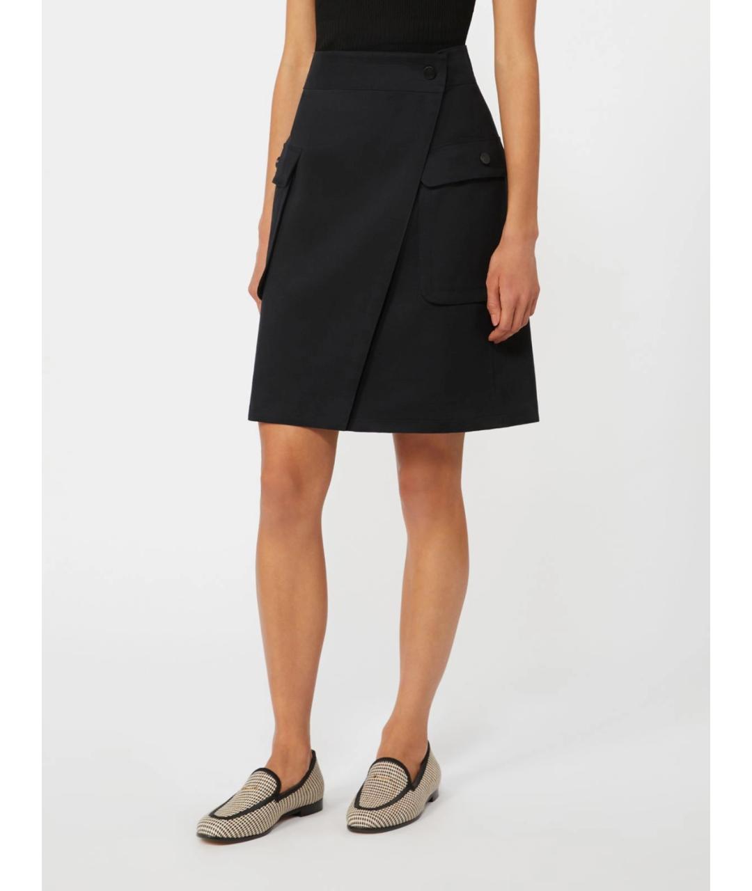 MAX MARA Черная хлопковая юбка мини, фото 3