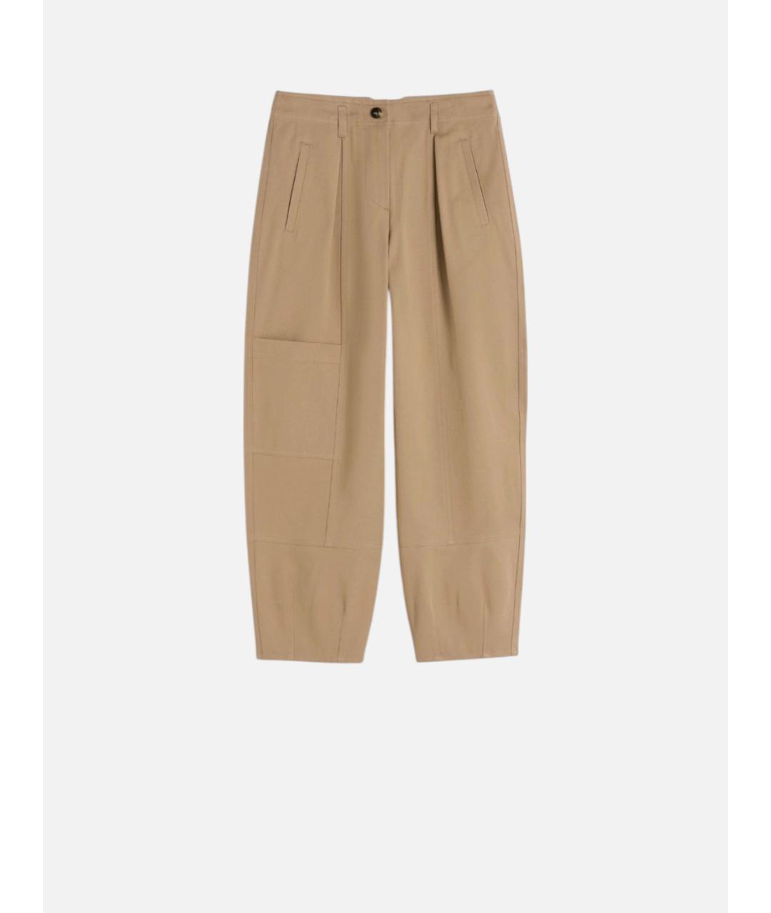 MAX MARA Бежевые хлопковые прямые брюки, фото 6