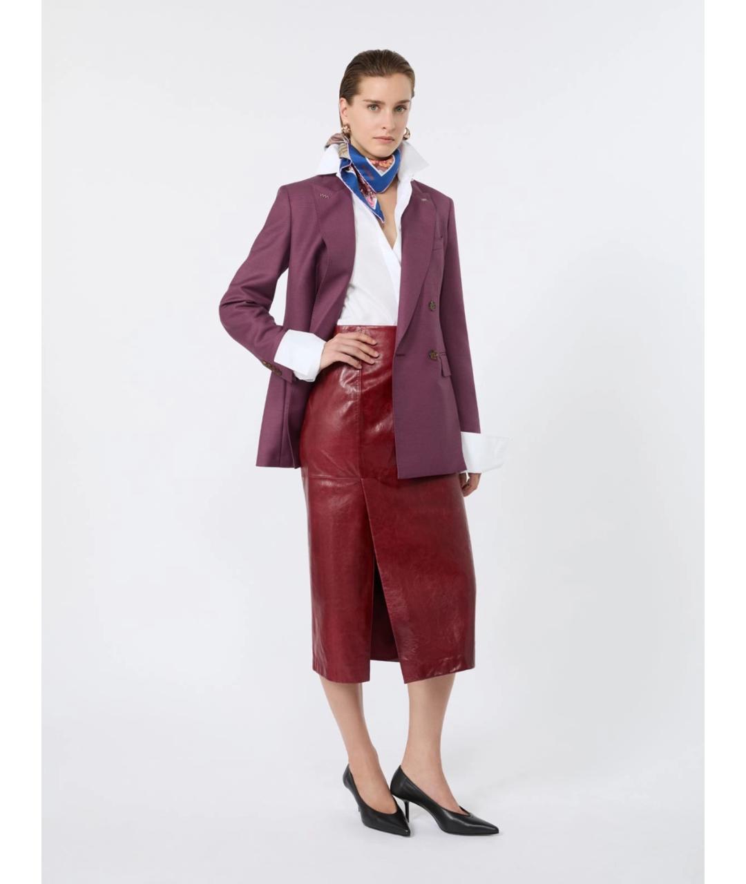 MAX MARA Фиолетовый шерстяной жакет/пиджак, фото 2