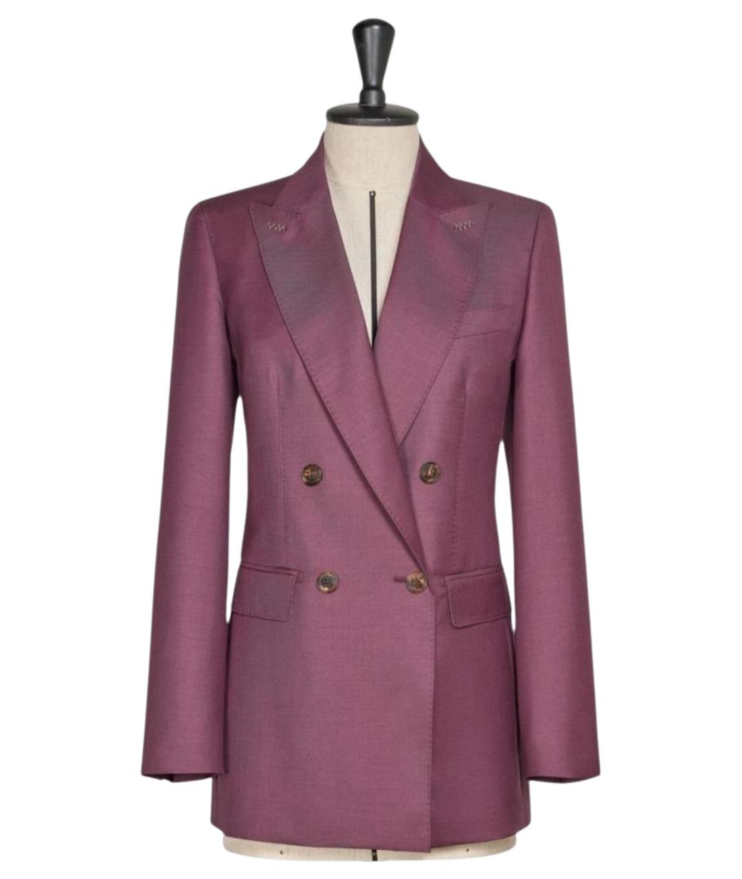 MAX MARA Фиолетовый шерстяной жакет/пиджак, фото 1